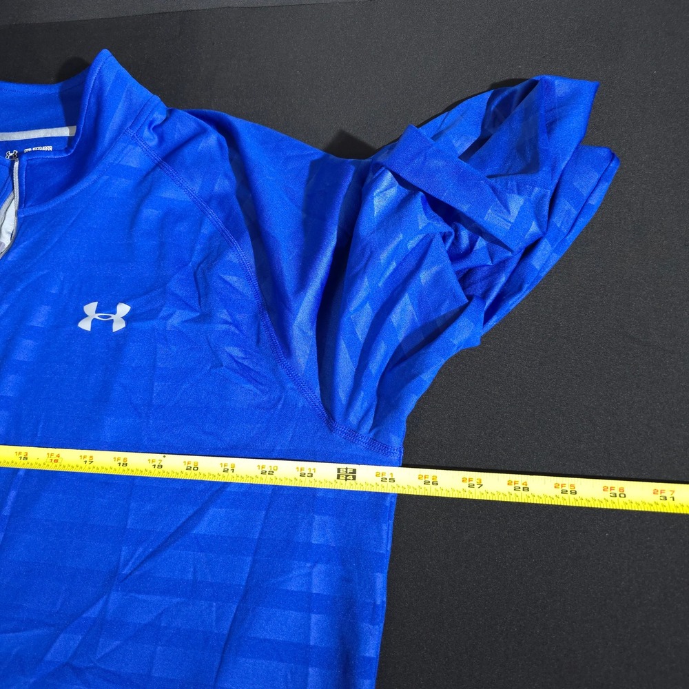 Under Armour 1/4 Zip Pullover Mens 2XL Blue HeatGear Striped Loose Fit 1242220 - Picture 4 of 10